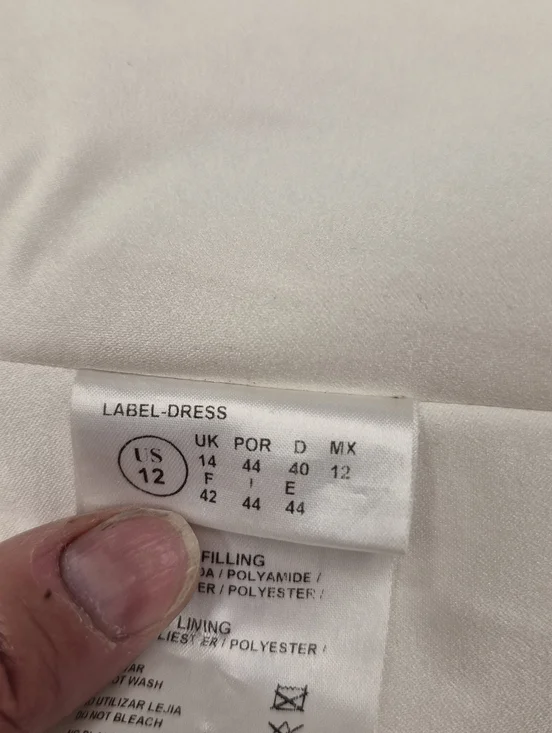 Pronovias Alcanar Lace & Tulle A-Line Wedding Dress - US 12 - Bustle Ready - Picture 10 of 16